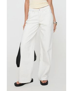 Princess Polly Lando Low Rise Straight Leg Jeans - White