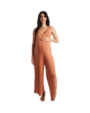 Everly Grey Luana During & After Maternity/Nursing Romper - Orange