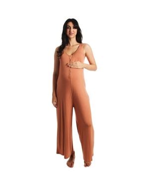 Everly Grey Luana During & After Maternity/Nursing Romper - Orange