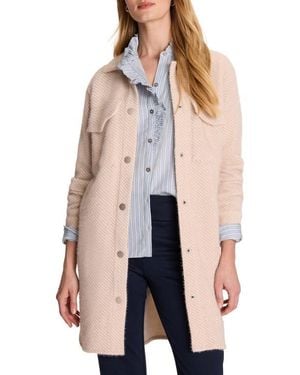 NIC+ZOE Cozy Twill Jacquard Knit Shirt Jacket - Natural