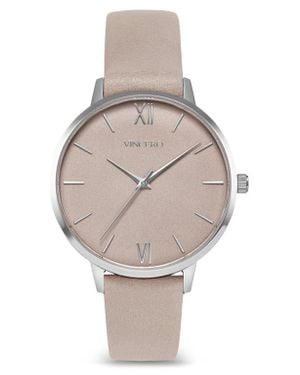 Vincero Eros Leather Strap Watch, 33Mm - Gray