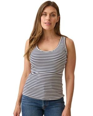 Kindred Bravely Maternity Ribbed Scoop Neck Nursing Tank - Blue