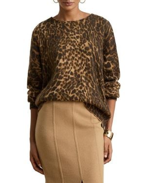 Ralph Lauren Leopard Print Mohair Blend Sweater - Brown