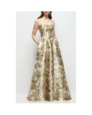 The Dessy Group Jilian Metallic Sleeveless Gown - Natural