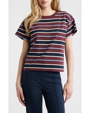 Rag & Bone Kelly Stripe Boxy Cotton T-Shirt - Black