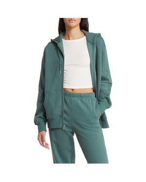 BP. Oversize Cotton Blend Zip-Up Hoodie - Green