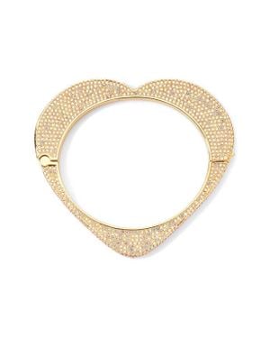 Kurt Geiger Pavé Crystal Heart Bangle Bracelet - White