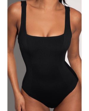 TA3 Mega Sculpting Square Neck One-Piece Swimsuit - Black