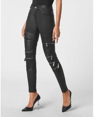 Philipp Plein Leather Pants - Black