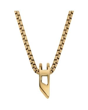 DIESEL D Logo Ring Pendant Necklace - Metallic