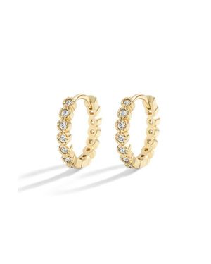 Mint & Lily Shimmer Huggie Hoop Earrings - White