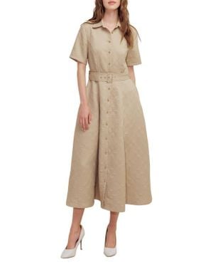 FREEMARKET Diamond Stitched A-Line Dress - Natural
