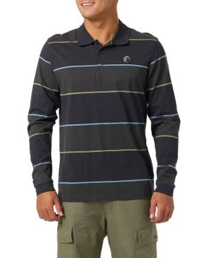 O'neill Sportswear Cassidy Stripe Long Sleeve Polo - Black