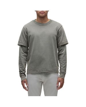 Hudson Jeans Hybrid Layered Cotton T-Shirt - Gray