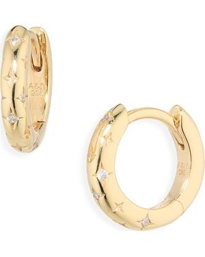 Astrid & Miyu Cosmic Star Bold Huggie Earrings - Metallic