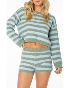 Roxy Swell Season Stripe Sweater - Green