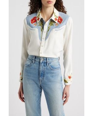 The Great Stetson The Embroidered Western Shirt - Blue