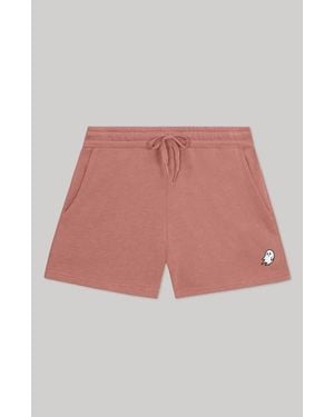 Alix Ghost Midweight Washed Fleece Shorts - Red