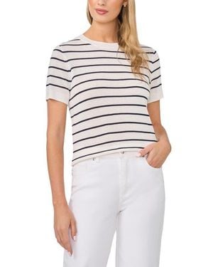 Halogen® Stripe Crewneck Sweater - White