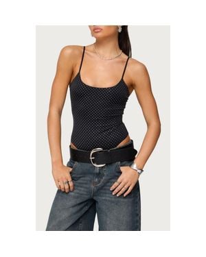 Edikted Georgey Rhinestone Bodysuit - Black