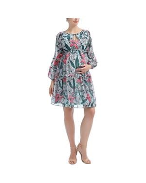 Kimi + Kai Nia Maternity Babydoll Dress - Blue