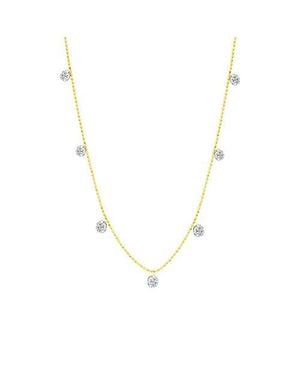 Graziela Small Floating Diamond Necklace - Metallic