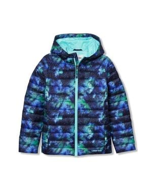 Lands' End Kids Thermoplume Packable Hooded Jacket - Blue