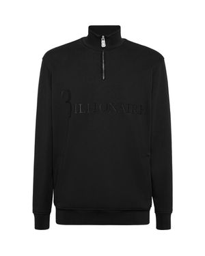 Billionaire Half-Zip Tracksuit Jacket Logo - Black
