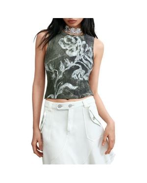 Desigual Floral Sleeveless Top - Blue