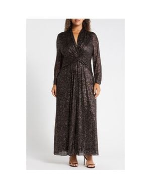 Anne Klein Twist Front Maxi Dress - Black