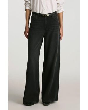 Mavi Siena High Waist Wide Leg Jeans - Black