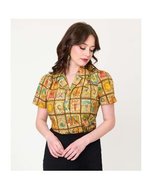 Unique Vintage 1940S Notched Collar Blouse - Yellow