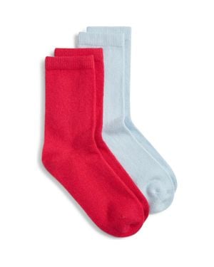 Nordstrom Assorted 2-Pack Cashmere Blend Crew Socks - Red
