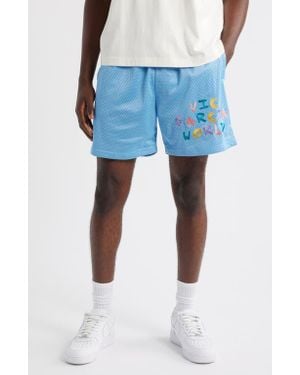 VIC GARCIA WORLD Drip Nylon Mesh Shorts - Blue