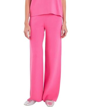 English Factory Flare Leg Sweater Pants - Pink