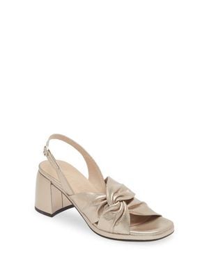 Wonders Knot Detail Block Heel Sandal - Natural