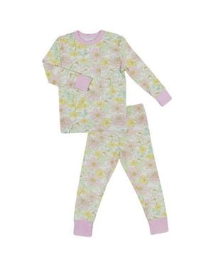 Everly Grey Emerson Fitted Long Sleeve 2-Piece Pajamas - White
