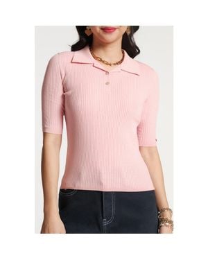 Frances Valentine Krissy Polo Rib Knit - Pink