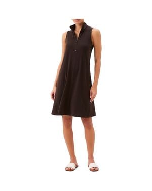 Karen Kane Travel Jersey Half Zip Shift Dress - Black