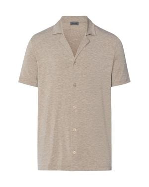 Hanro Casuals Notch Collar Button Front Shirt - Natural