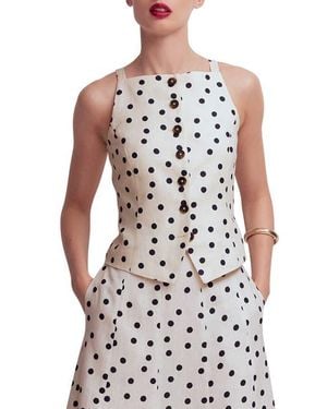 Boden Sleeveless Linen Button-Up Shirt - White