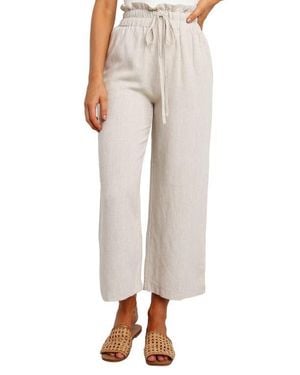 Petal & Pup Hawthorne Linen Blend Wide Leg Crop Pants - Natural