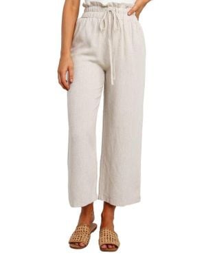 Petal & Pup Hawthorne Linen Blend Wide Leg Crop Pants - Natural