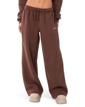 Edikted Brenna Low Rise Wide Leg Sweatpants - Brown