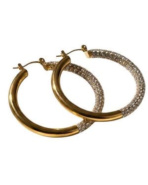 Akalia Bianca Waterproof Crystal Hoop Earring - Metallic