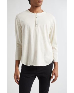 Undercover Eye Button Henley - White