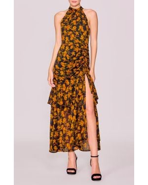 MELLODAY Floral Print Shirred Sleeveless Dress - Multicolor