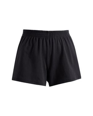 Skims Foldover Cotton Blend Jersey Shorts - Black