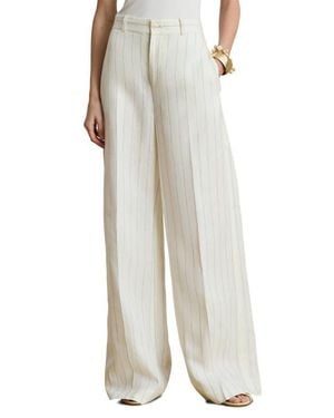 Ralph Lauren Pinstripe-Pattern Palazzo Pants - White