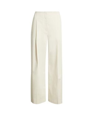BOSS Tulotta Pleated High Waist Wide Leg Pants - White